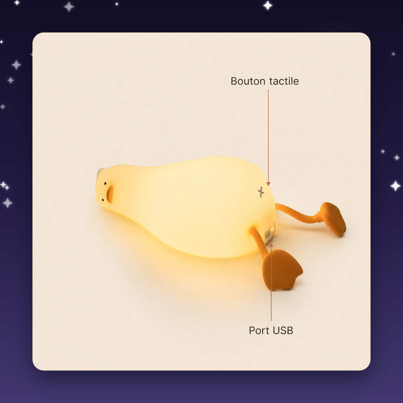 Veilleuse canard couché