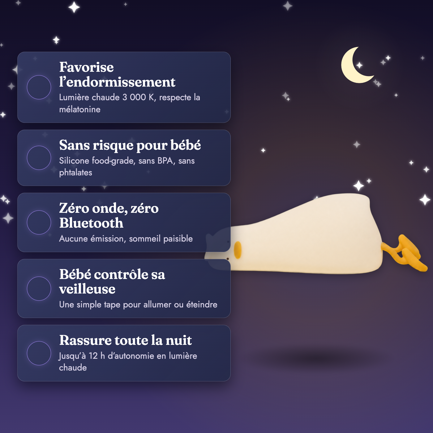Veilleuse canard couché