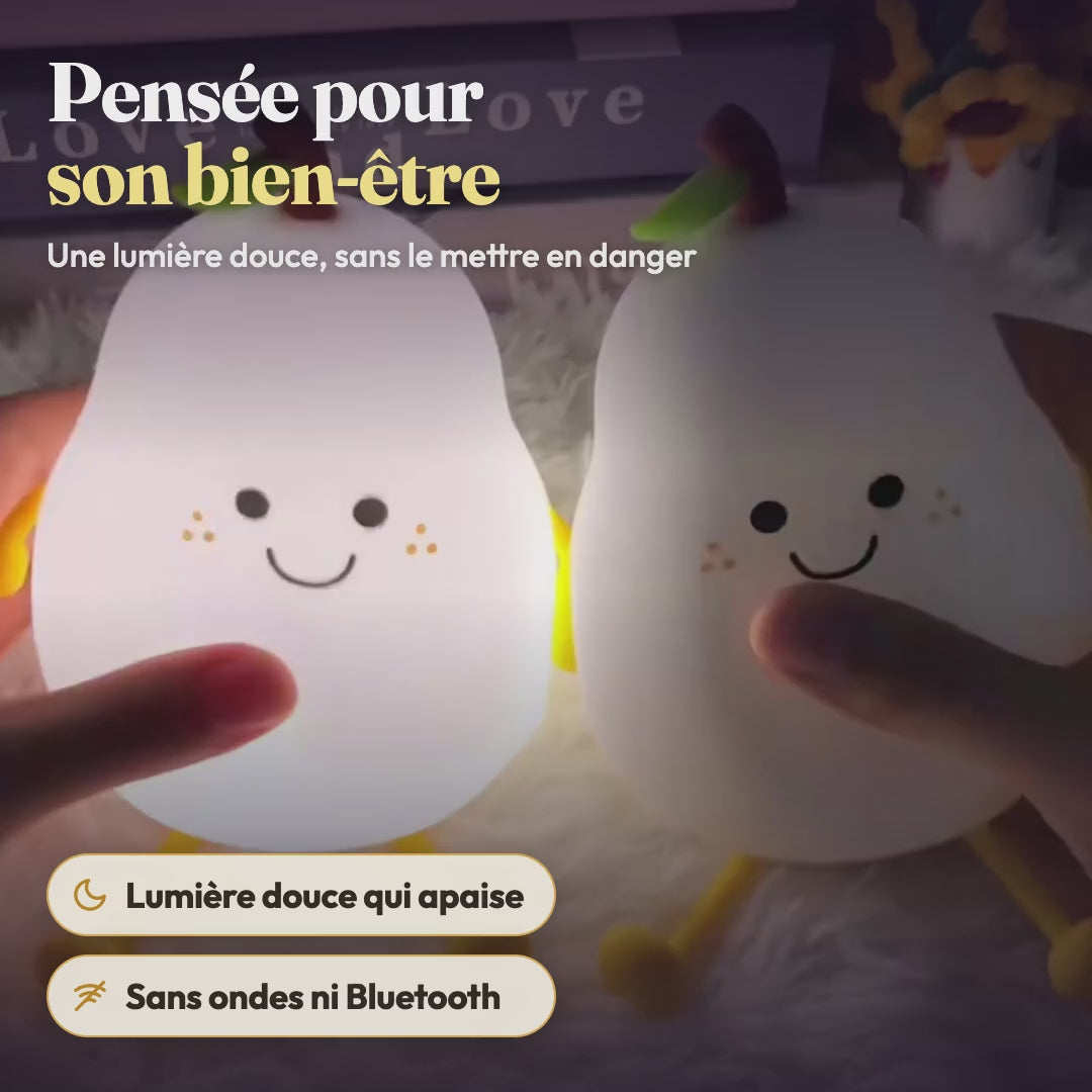 Veilleuse poire - presentation (lumiere douce, sans danger)